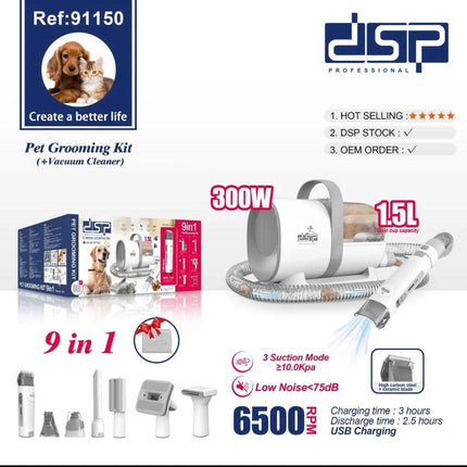 DSP 91150 Pet Grooming Vacuum Machine 300W |1.5L Dust cup capacity