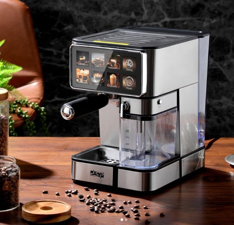 DSP Espresso Coffee Maker Machine – 1350W, 15 Bar Pump, 1.8L Water Tank, Milk Frother | Coffee Machine- KA3149