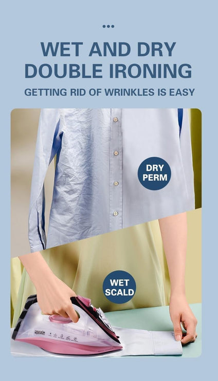 dsp steam iron, steam iron portable, steam spray iron, 2200W with Ceramic-Coated Soleplate, 275ml Water Tank, Powerful Steam Burst, Self-Cleaning, KD1096