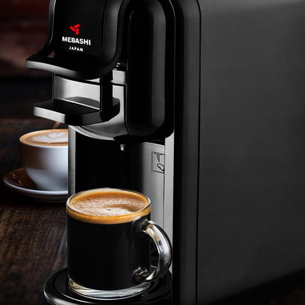 MEBASHI 3-in-1 Multifunction Espresso Capsule Coffee Machine, 600ML Water Tank, 19 Bar Pressure, Auto Shut Off | (ME-CEM302) (Black)|1450W