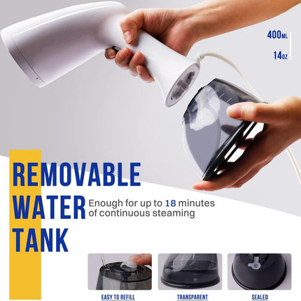 Rolipo Steam iron, Garment Steamer Clothes for Home, Office, Travel, Upgraded 400ML Large Capacity Water Tank, Wrinkle Remover with iron steamer