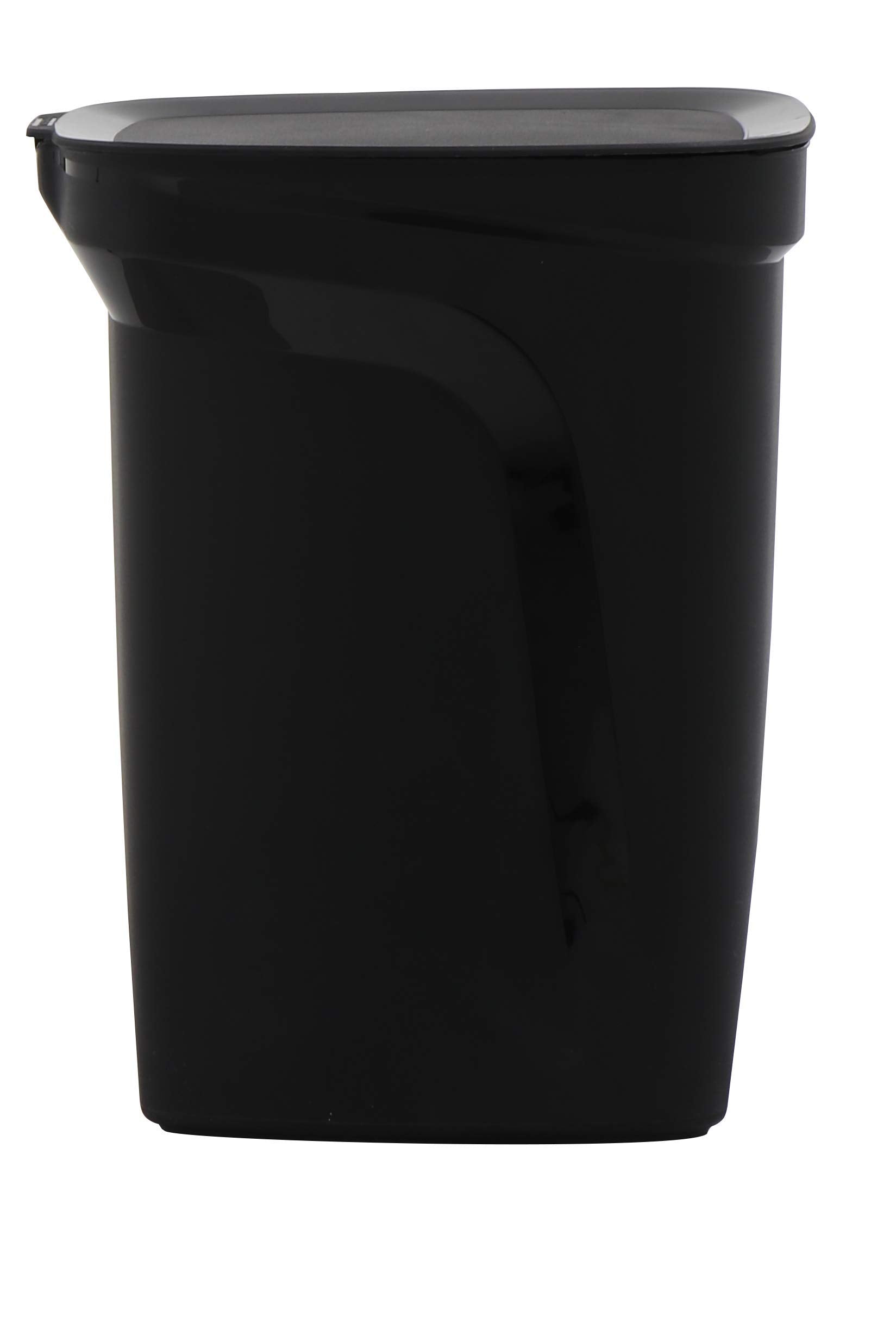 Tramontina Compact Black Polypropylene Compact Trash Can with a Galvanized Steel Rod 10L