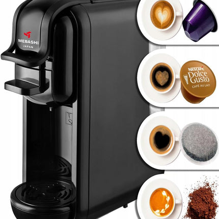 MEBASHI 3-in-1 Multifunction Espresso Capsule Coffee Machine, 600ML Water Tank, 19 Bar Pressure, Auto Shut Off | (ME-CEM302) (Black)|1450W