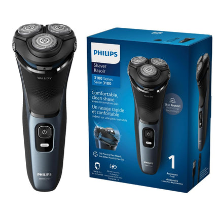Philips Face & Head Shaver S3144/00 | Wet & Dry Use | Smooth, Comfortable Shave with SkinProtect Tech | 5D Pivot & Flex Heads, PowerCut Blades | 60 min Cordless Use | Pop-Up Trimmer
