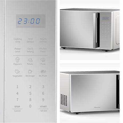 Hisense 30L Microwave Oven, 11-levels of Power, Preset Programmes, Time & Weight Defrost, LED Display, Cooking End Signal, Large Capacity, H30MOMS9H