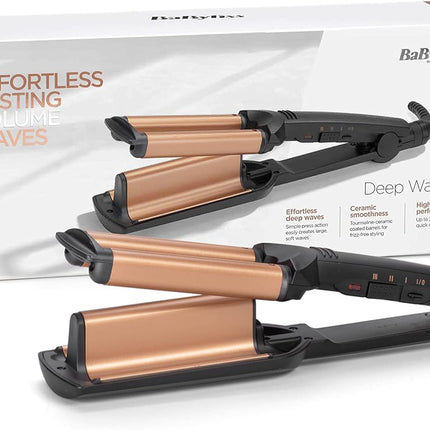 مصفف الشعر ديب ويفز من بيبي ليس، سلك دوار لسهولة الاستخدام، ألواح عائمة لتوزيع الحرارة بالتساوي، نتائج تصفيف تدوم طويلاً، وتقنية تسخين سيراميكية، W2447SDE