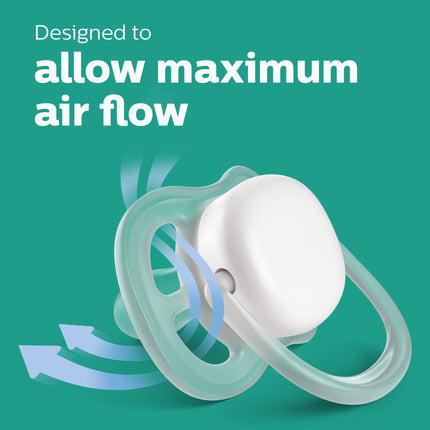 Philips Avent Ultra Air Pacifier, 6-18 Months, Blue/Green, 2 Pack, SCF244/22