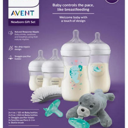 Philips AVENT Natural Baby Bottle with Natural Response , Gift Set Sea Design, SCD838/05