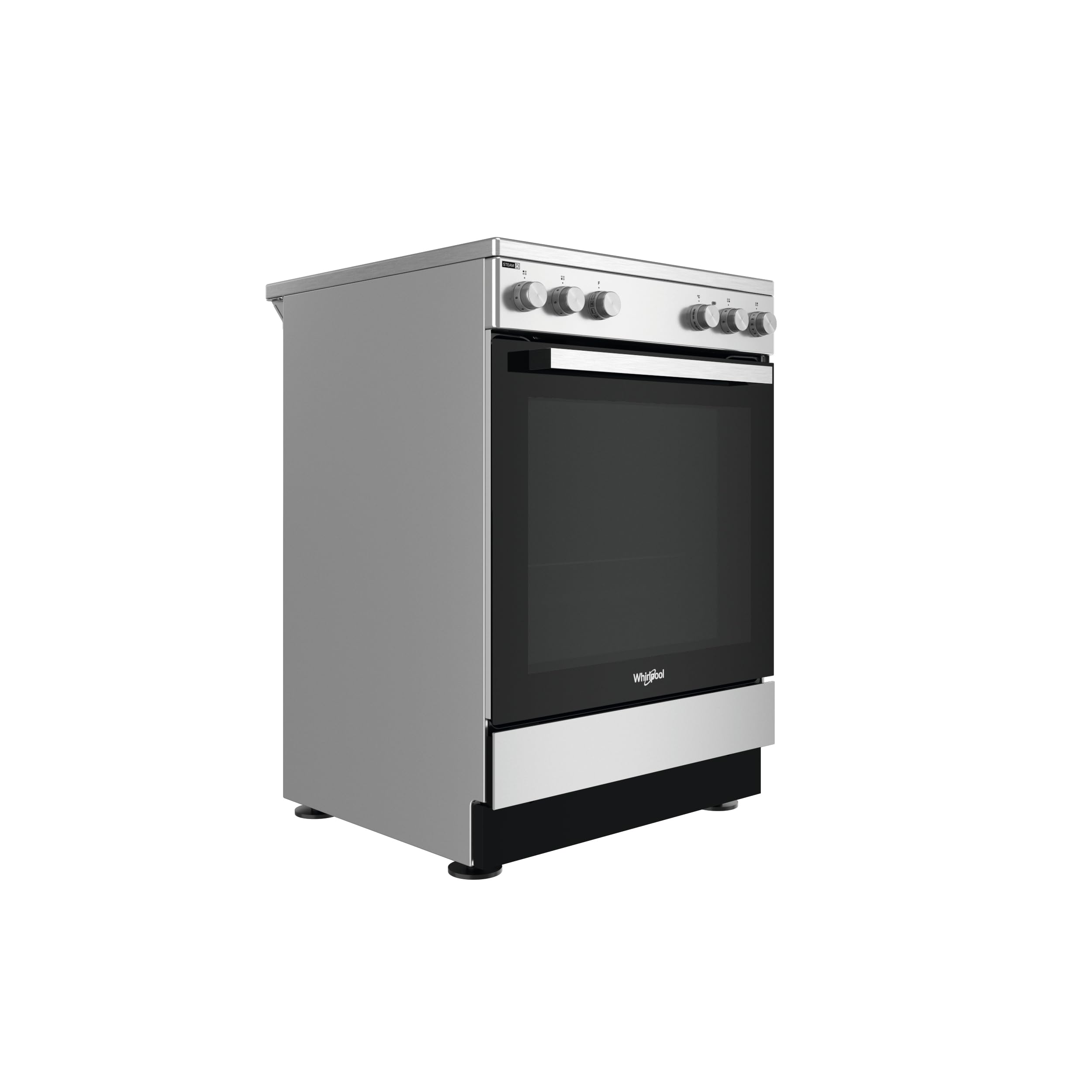 WHIRLPOOL 60CM CERAMIC COOKER-STEEL,WS68V8KHX,