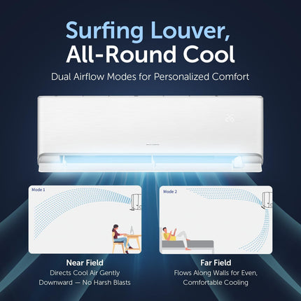 مكيف هواء سبليت جري iAiry32-30C3، سعة 2.5 طن | توفير الطاقة G-Ai | عاكس G-Boost | تنقية البلازما | تحكم ذكي عبر واي فاي