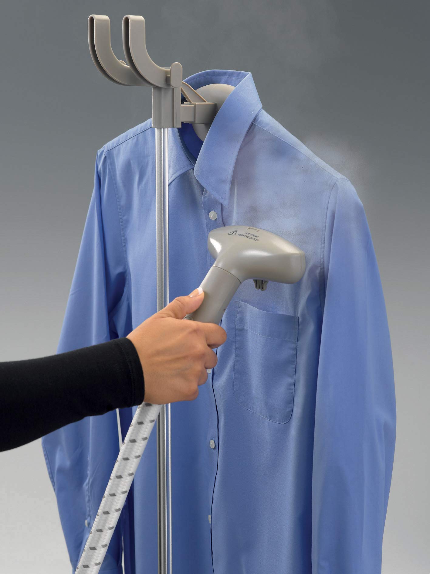 KENWOOD Garment Steamer 1500W with 2L Water Tank Capacity, Rotary Wheels, Folding Rack, Trouser Press, Glove