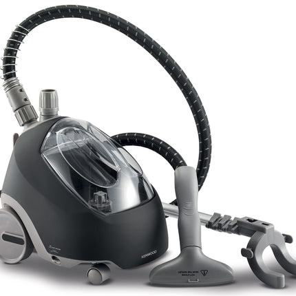 KENWOOD Garment Steamer 1500W with 2L Water Tank Capacity, Rotary Wheels, Folding Rack, Trouser Press, Glove GSP65.500BK Black