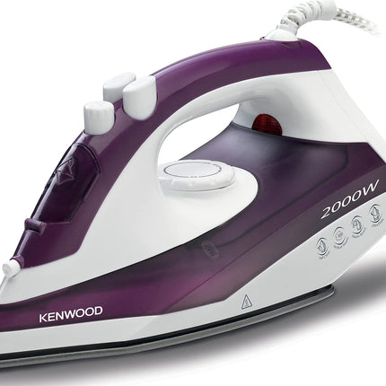 Kenwood Steam Iron 2000W, 250ml, Non-Stick Soleplate, 18/120g Steam, Purple, Stp40.000Wp.