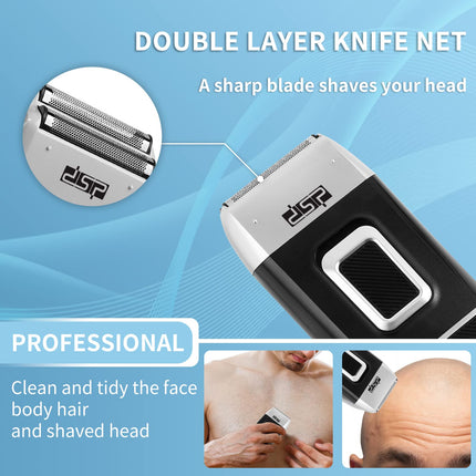 DSP 60102 Bald Head Shaver for Men Bald Shaver for Men Waterproof Razor for Shaving Electric Cordless Rechargeable Black