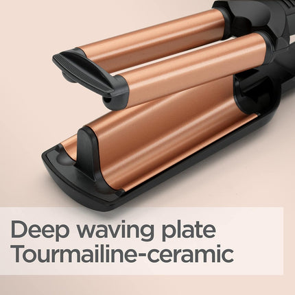 مصفف الشعر ديب ويفز من بيبي ليس، سلك دوار لسهولة الاستخدام، ألواح عائمة لتوزيع الحرارة بالتساوي، نتائج تصفيف تدوم طويلاً، وتقنية تسخين سيراميكية، W2447SDE