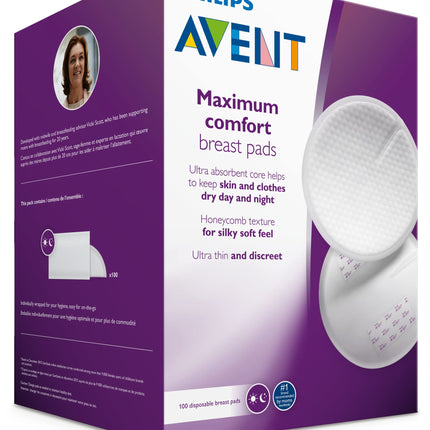 PHILIPS Avent Disposable Pads, 100Ct, Scf254/13, White