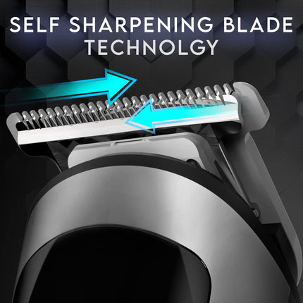 ماكينة تشذيب الشعر SYSKA HT3333K السلكية واللاسلكية المصنوعة من الفولاذ المقاوم للصدأ مع وقت تشغيل 60 دقيقة؛ 10 إعدادات طول (أسود)