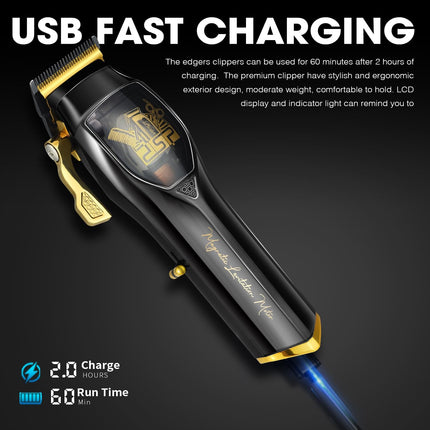 DSP Professional Hair Clipper for Man, Barber Clipper for Hair Cutting, Cordless Hair Clipper, Magnetic Levitation Motor with 9000RPM, Rechargeable Hair Beard Trimmer for Men with Digital Display