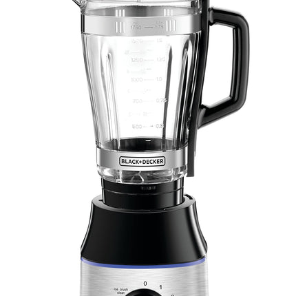 Black & Decker BLACK+DECKER 700W High Speed Premium Blender with Glass Jar Black/Silver BX650G-B5 (يوجد كسر بسيط في الغطاء الخارجي)