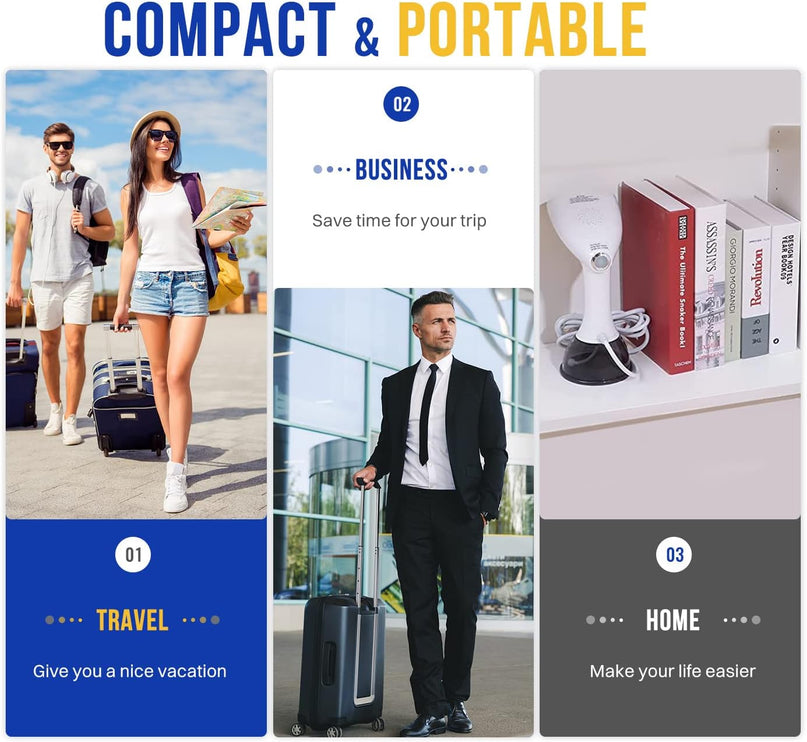 Rolipo Steam iron, Garment Steamer Clothes for Home, Office, Travel, Upgraded 400ML Large Capacity Water Tank, Wrinkle Remover with iron steamer