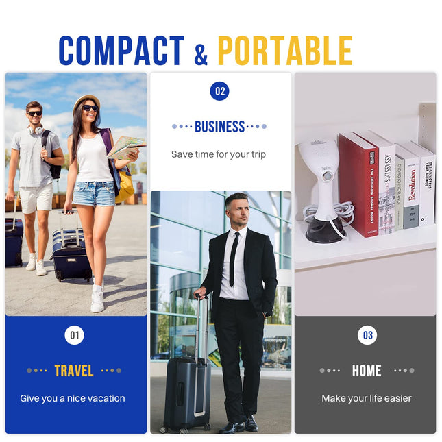 Rolipo Steam iron, Garment Steamer Clothes for Home, Office, Travel, Upgraded 400ML Large Capacity Water Tank, Wrinkle Remover with iron steamer