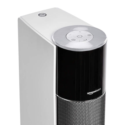 مدفأة عمودية محمولة متذبذبة من أمازون بيسكس، سرعتان للمروحة، 3 مستويات للحرارة، مؤقت وجهاز تحكم عن بعد، مقبس طاقة أوروبي، 2200 واط، أبيض