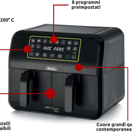 Ariete AIR FRYER DUAL For double quantities 8L / 1700W
