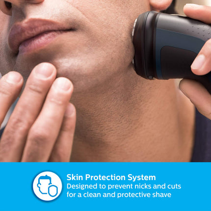 ماكينة حلاقة كهربائية لاسلكية من فيليبس، رؤوس ثلاثية الأبعاد دوارة ومرنة، 27 شفرة مريحة، حلاقة تصل إلى 40 دقيقة، S1121/45