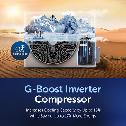مكيف هواء سبليت جري iAiry32-30C3، سعة 2.5 طن | توفير الطاقة G-Ai | عاكس G-Boost | تنقية البلازما | تحكم ذكي عبر واي فاي