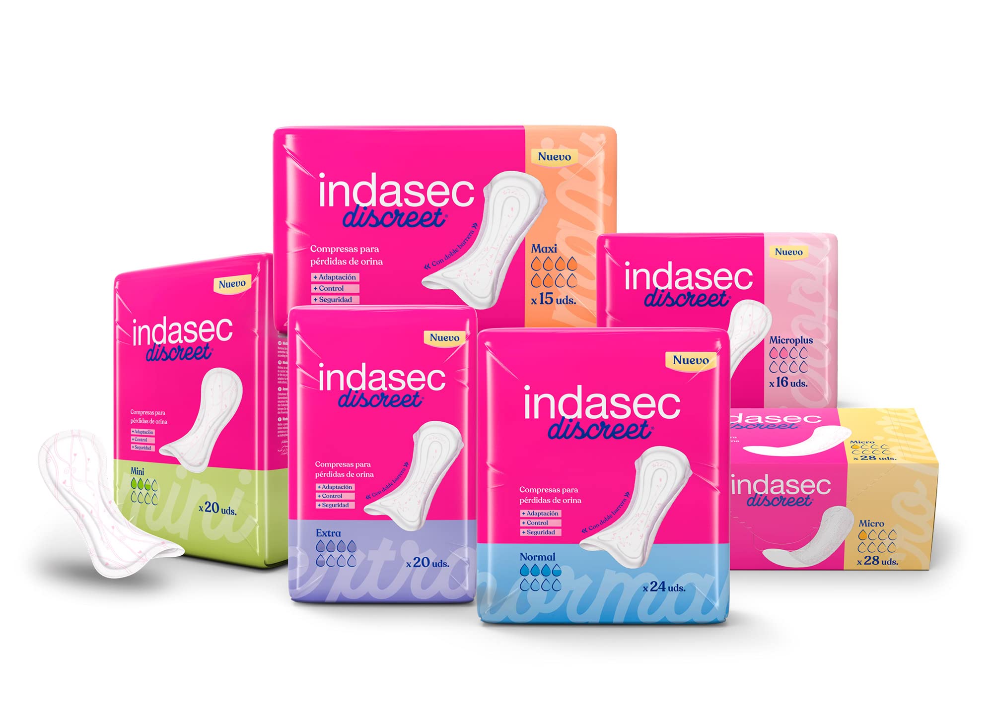 Indasec Discreet Maxi - Pads for Urine Leakage - 15 Units