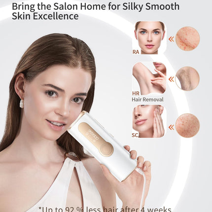 ZKMAGIC IPL Laser Hair Removal Device with Painless & 3-in-1 Features, Ice Cooling Hair Remover for Women and Men, 9 Levels and 2 Modes for Long Lasting Result on The Whole Body