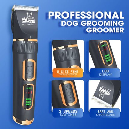 DSP® Dog Clippers for Grooming Dog Grooming Clippers 3-Speed Low Noise Dog Hair Clippers for Small & Large Dog