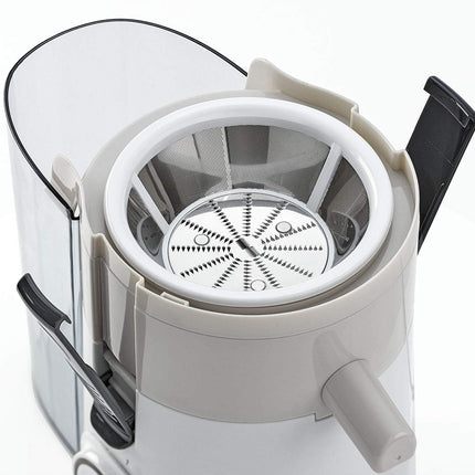 Black & Decker 250W juicer with pulp separator, large fruit feed chute, white/gray - JE250-B5