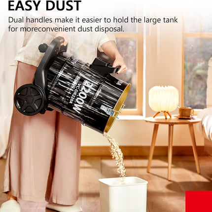 Toshiba Drum Type Vacuum Cleaner, 22000Pa Suction 2200 Watts 22 Liters Push Handle & Big Wheels Blowing Function, Ideal for Home & Car Interior Cleaning, Grey/Black, VC-DR220A, 1-Year Warranty