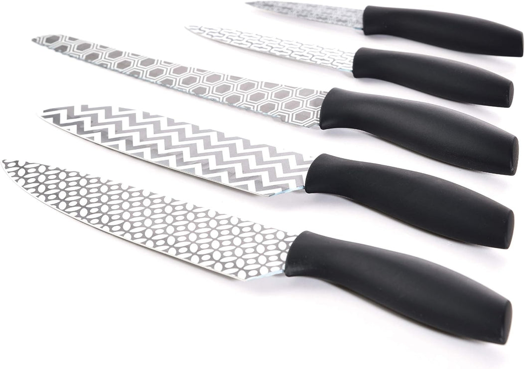 Bergner Velten 5 Pcs Knife Set, Stainless Steel, Black, BG39320mm