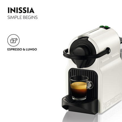 Nespresso Inissia coffee machine by Nespresso, White /0.7 L/‎1260W
