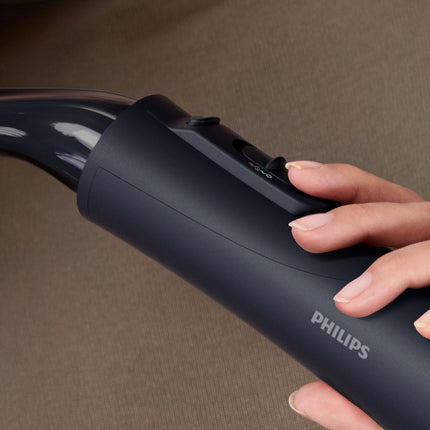 مجفف الشعر فيليبس 5000 سيريز إير ستايلر لتجفيف وتصفيف الشعر في وقت واحد، من تصفيف الشعر المبلل إلى الجاف مع العناية الأيونية وفرشاة غنية بزيت الأرغان، 5 ملحقات، أسود - BHA530/03