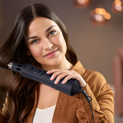 مجفف الشعر فيليبس 5000 سيريز إير ستايلر لتجفيف وتصفيف الشعر في وقت واحد، من تصفيف الشعر المبلل إلى الجاف مع العناية الأيونية وفرشاة غنية بزيت الأرغان، 5 ملحقات، أسود - BHA530/03