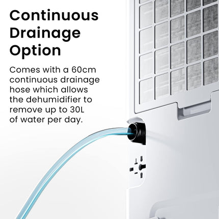 Pro Breeze 30L/Day Dehumidifier - Smart Compressor Dehumidifier with App, Wi-Fi, Continuous Drainage, 4L Water Tank, 24h Timer & Child Lock- Mould Remover & Moisture Absorber for Home & Bathroom