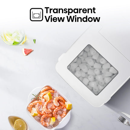 Hisense Ice Maker, Automatic ice making , Portable and compact, Fast ice making, 2 sizesice cubes, Transparent view window, Self-cleaning, ICM1263