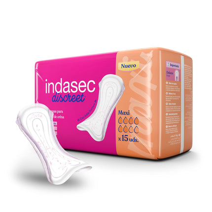 Indasec Discreet Maxi - Pads for Urine Leakage - 15 Units