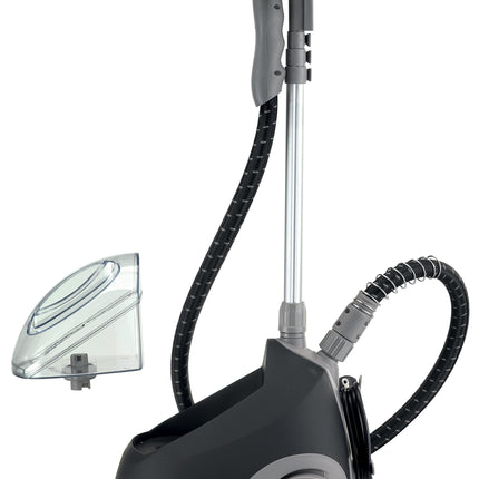 KENWOOD Garment Steamer 1500W with 2L Water Tank Capacity, Rotary Wheels, Folding Rack, Trouser Press, Glove GSP65.500BK Black