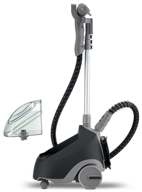 KENWOOD Garment Steamer 1500W with 2L Water Tank Capacity, Rotary Wheels, Folding Rack, Trouser Press, Glove GSP65.500BK Black