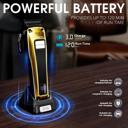 DSP Professional Barber Clipper Cordless, Hair Clipper for Men, Powerful Clipper, BLDC Motor & DLC Coated Detachable Blade with Charging Base