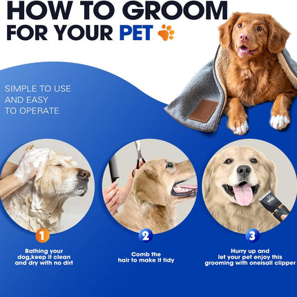 DSP® Dog Clippers for Grooming Dog Grooming Clippers 3-Speed Low Noise Dog Hair Clippers for Small & Large Dog