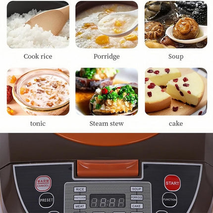 Rice Cooker 5L Multi-Functional Large Capacity Digital Electric Rice Cooker With 24 Hour Delay Timer & Auto Keep Warm Function