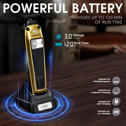 DSP Professional Beard Trimmer for Men, Cordless Trimmer Barber, BLDC Motor & DLC Coated Blade, Bald Head Clipper for Men