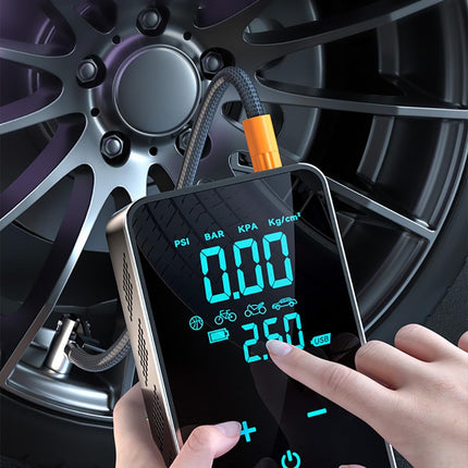 OUNA Electric inflator, ST-9616A Full-Touch-Screen Vehicle-Mounted Air Pump Portable Air Pump for Automobile Air Compressor Electric Tire Inflator