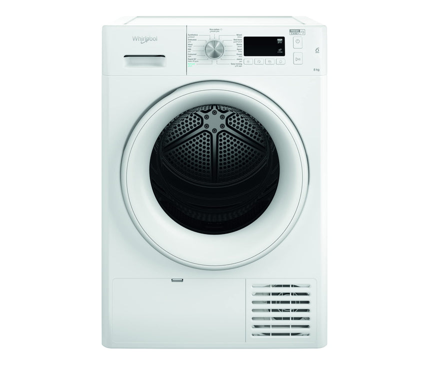 Whirlpool condenser tumble dryer: freestanding 8kg FFTCM118BGCC