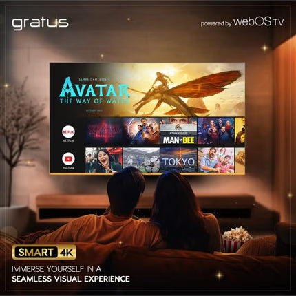 Gratus WebOS Powered 4K Edgeless UHD 58 Inch LED SMART TV With ThinQ AI, Quad Core Processor, Dolby Audio, Model- LT58W4K23H